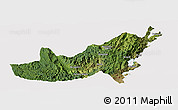 Satellite Panoramic Map of Kalehe, cropped outside