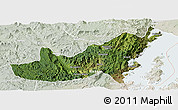 Satellite Panoramic Map of Kalehe, lighten