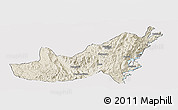Shaded Relief Panoramic Map of Kalehe, cropped outside