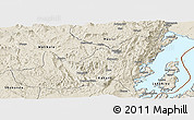 Shaded Relief Panoramic Map of Kalehe