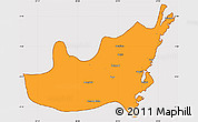 Political Simple Map of Kalehe, cropped outside