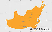 Political Simple Map of Kalehe, single color outside
