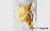 Physical Map of Sud-Kivu, lighten, desaturated