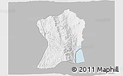 Gray 3D Map of Uvira, single color outside