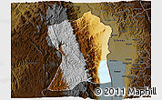 Physical 3D Map of Uvira, darken