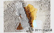 Physical 3D Map of Uvira, lighten, semi-desaturated