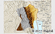 Physical 3D Map of Uvira, shaded relief outside