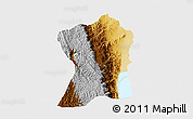 Physical 3D Map of Uvira, single color outside