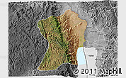 Satellite 3D Map of Uvira, desaturated