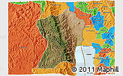 Satellite 3D Map of Uvira, political outside