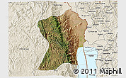 Satellite 3D Map of Uvira, shaded relief outside