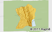 Savanna Style 3D Map of Uvira, single color outside