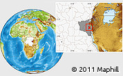 Physical Location Map of Uvira, highlighted country, highlighted parent region