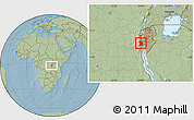 Savanna Style Location Map of Uvira, hill shading