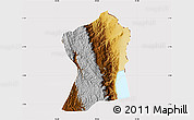 Physical Map of Uvira, cropped outside