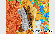 Physical Map of Uvira, political outside
