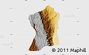 Physical Map of Uvira, single color outside