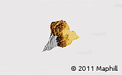 Physical 3D Map of Walungu, cropped outside