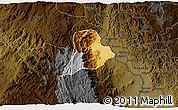 Physical 3D Map of Walungu, darken