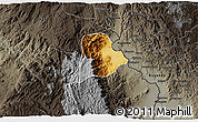Physical 3D Map of Walungu, darken, semi-desaturated
