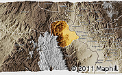 Physical 3D Map of Walungu, semi-desaturated