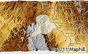 Shaded Relief 3D Map of Walungu, physical outside
