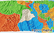 Shaded Relief 3D Map of Walungu, political outside