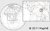Blank Location Map of Walungu, within the entire country