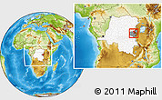 Physical Location Map of Walungu, highlighted country, highlighted parent region, within the entire country