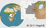 Satellite Location Map of Walungu, highlighted country, highlighted grandparent region