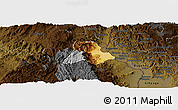Physical Panoramic Map of Walungu, darken
