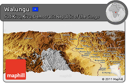 Physical Panoramic Map of Walungu