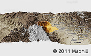 Physical Panoramic Map of Walungu, semi-desaturated