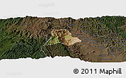 Satellite Panoramic Map of Walungu, darken