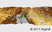 Satellite Panoramic Map of Walungu, physical outside