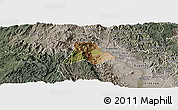 Satellite Panoramic Map of Walungu, semi-desaturated