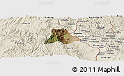 Satellite Panoramic Map of Walungu, shaded relief outside