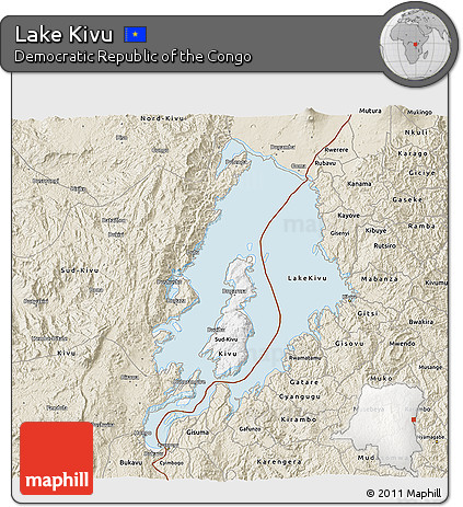 Classic Style 3D Map of Lake Kivu