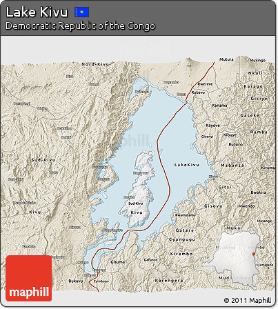 Classic Style 3D Map of Lake Kivu