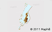 Physical 3D Map of Lake Kivu, cropped outside