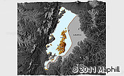 Physical 3D Map of Lake Kivu, darken, desaturated