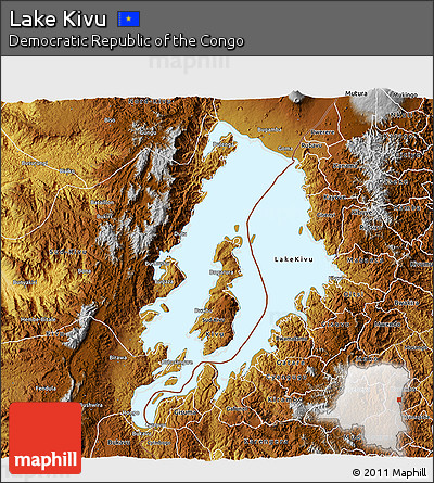 Physical 3D Map of Lake Kivu