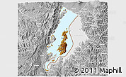 Physical 3D Map of Lake Kivu, lighten, desaturated