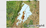 Physical 3D Map of Lake Kivu, satellite outside