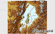 Satellite 3D Map of Lake Kivu, physical outside