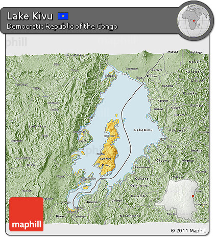 Savanna Style 3D Map of Lake Kivu