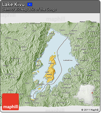 Savanna Style 3D Map of Lake Kivu