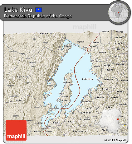 Shaded Relief 3D Map of Lake Kivu