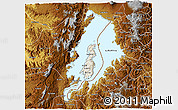 Shaded Relief 3D Map of Lake Kivu, physical outside
