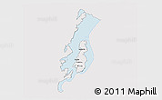 Silver Style 3D Map of Lake Kivu, single color outside